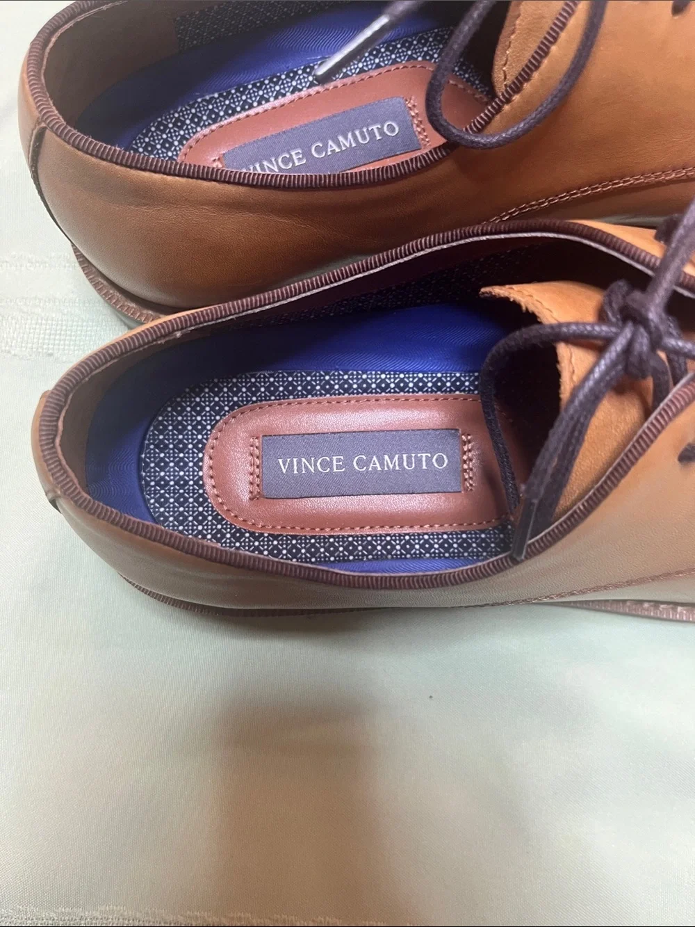 Vince Camuto Men's Brown Leather Cap-Toe Oxfords